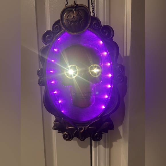 15” Light Up Emerging Skull Frame Halloween Decorative Prop Indoor Window Hanger - Picture 9 of 15